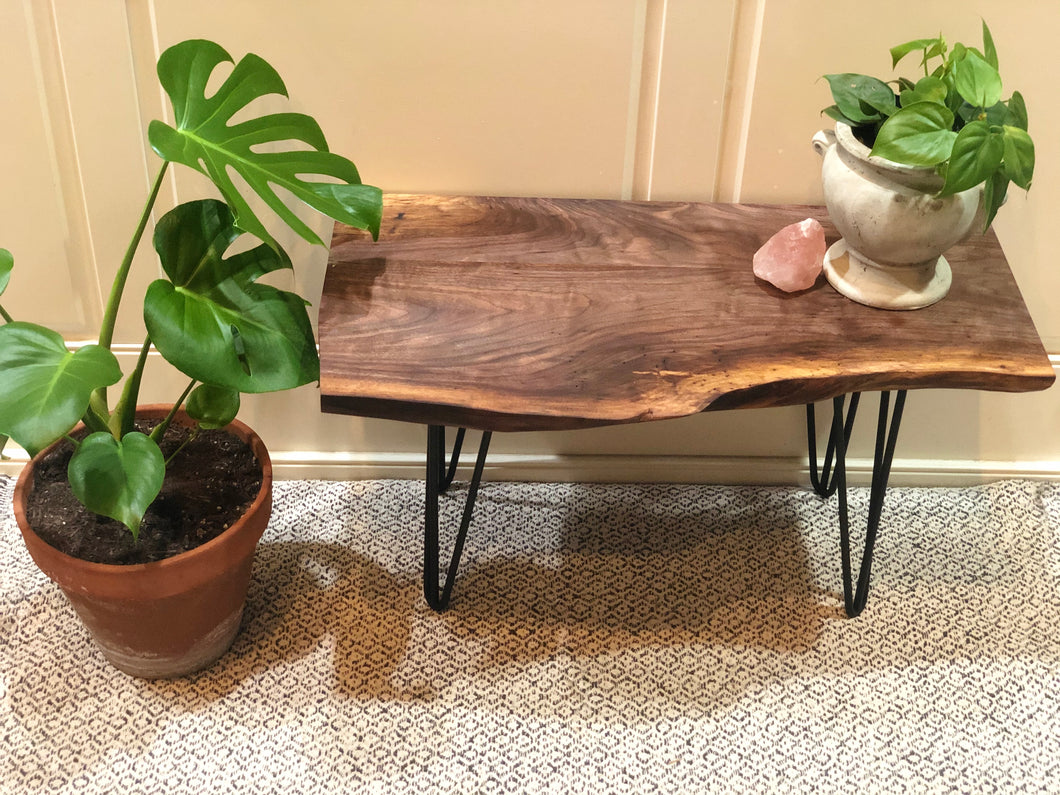 Walnut entry-way bench