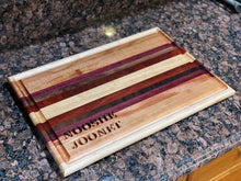 Load image into Gallery viewer, Custom made multicolor hardwood cutting board
