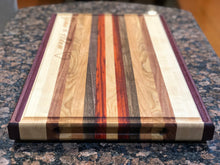 Load image into Gallery viewer, Custom made multicolor hardwood cutting board
